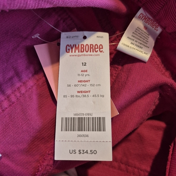 Gymboree girls size 12 pink corduroy bottom flare leg, Candy Shoppe line NWT - Picture 9 of 10